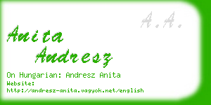 anita andresz business card